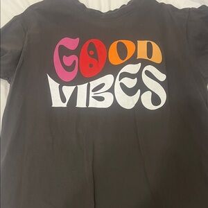 Cotton On Woman Graphic Tee - Black with Pink, Orange, White